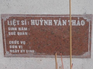 Nhắn tìm thân nhân liệt sĩ Huỳnh Văn Thảo
