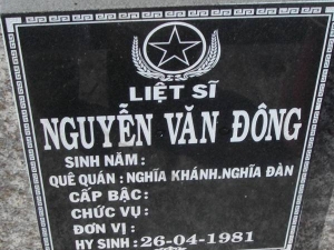 Nhắn tìm thân nhân liệt sỹ  Nguyễn Văn Đông