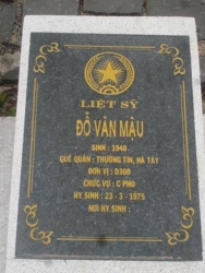 Nhắn tìm thân nhân liệt sỹ  Đỗ Văn Mậu