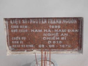 Nhắn tìm thân nhân liệt sỹ  Nguyễn Thanh Nguôn