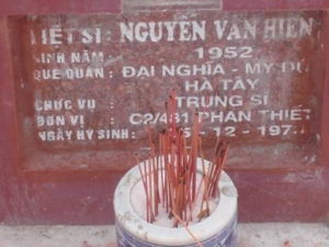 Nhắn tìm thân nhân liệt sỹ  Nguyễn Văn Hiên