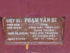 Nhắn tìm thân nhân liệt sỹ Phạm Văn Bi