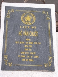 Nhắn tìm thân nhân liệt sỹ Hồ Văn Chuột