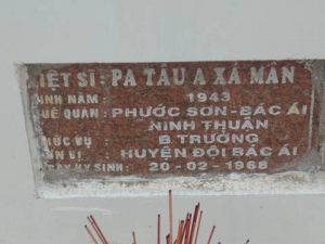 Nhắn tìm thân nhân liệt sỹ  Pa Tâu A Xá Mân