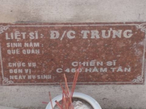 Nhắn tìm thân nhân liệt sĩ Trưng