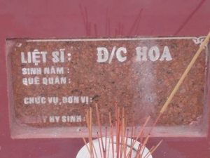 Nhắn tìm thân nhân liệt sĩ Hoa