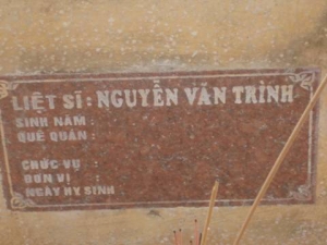 Nhắn tìm thân nhân liệt sĩ Nguyễn Văn Trình