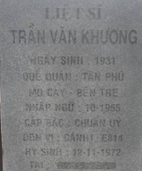 Tìm thân nhân liệt sĩ Trần Văn Khương