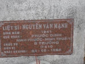 Nhắn tìm thân nhân liệt sỹ  Nguyễn Văn Mạnh