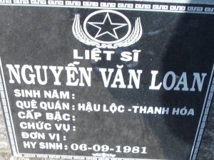 Nhắn tìm thân nhân liệt sỹ  Nguyễn Văn Loan