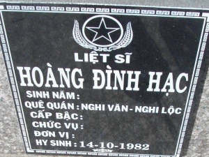 Nhắn tìm thân nhân liệt sỹ  Hoàng Đình Hạc