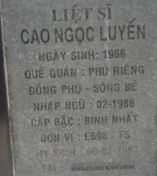 Tìm thân nhân liệt sĩ Cao Ngọc Luyến