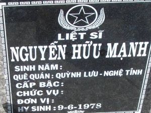 Nhắn tìm thân nhân liệt sỹ  Nguyễn Hữu Mạnh