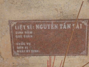 Nhắn tìm thân nhân liệt sĩ Nguyễn Tấn Tài