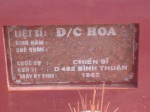 Nhắn tìm thân nhân liệt sĩ Hoa