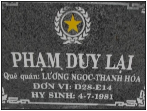 Nhắn tìm thân nhân liệt sỹ Phạm Duy Lại