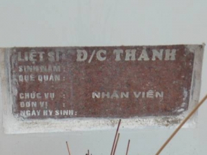 Nhắn tìm thân nhân liệt sĩ Thành