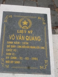 Nhắn Tìm Thân Nhân Liệt Sỹ  Võ Văn Quảng