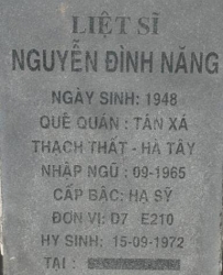 Tìm thân nhân liệt sĩ Nguyễn Đình Năng