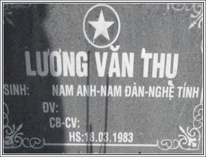 Nhắn tim thân nhân liệt sỹ Lương Văn Thụ