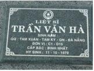 Tìm thân nhân liệt sĩ Trần Văn Hà 