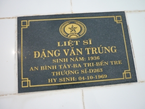 Tìm thân nhân liệt sĩ Đặng Văn Trúng