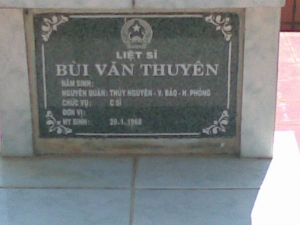 Tìm thân nhân liệt sĩ Bùi Văn Thuyên