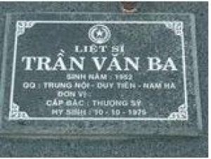 Tìm thân nhân liệt sĩ Trần Văn Ba