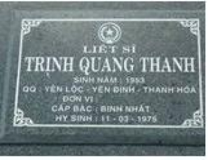 Tìm thân nhân liệt sĩ Trịnh Quang Thanh