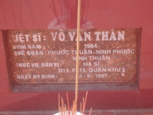 Nhắn tìm thân nhân liệt sỹ Võ Văn Thân