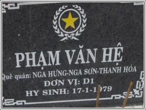 Nhắn tìm thân nhân liệt sỹ  Phạm Văn Hệ