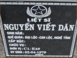 Nhắn tìm thân nhân liệt sỹ  Nguyễn Viết Dân