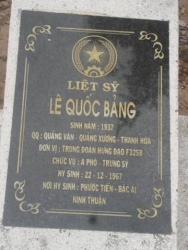 Nhắn tìm thân nhân liệt sỹ  Lê Quốc Bảng