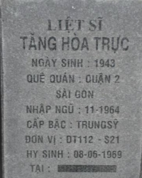 Tìm thân nhân liệt sĩ Tăng Hòa Trực