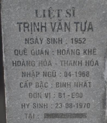 Tìm thân nhân liệt sĩ Trịnh Văn Tựa