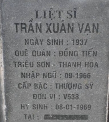 Tìm thân nhân liệt sĩ Trần Xuân Vạn