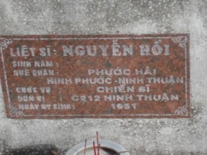 Nhắn tìm thân nhân liệt sỹ  Nguyễn Hồi