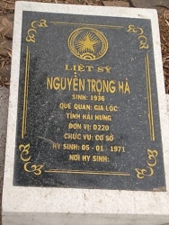 Nhắn tìm thân nhân liệt sỹ Nguyễn Trọng Hà 