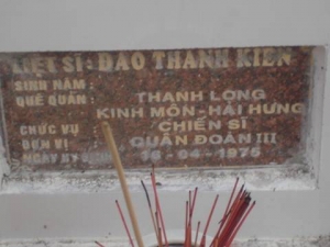 Nhắn tìm thân nhân liệt sỹ  Đào Thanh Kiên