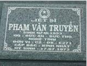 Tìm thân nhân liệt sĩ Phạm Văn Truyền