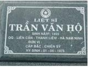 Tìm thân nhân liệt sĩ Trần Văn Hộ