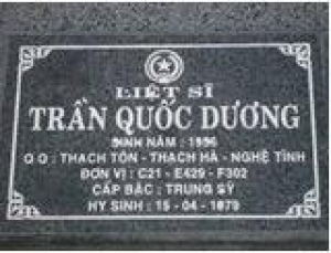 Tìm thân nhân liệt sĩ Trần Quốc Dương