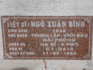 Tìm thân nhân liệt sĩ  Ngô Xuân Bình