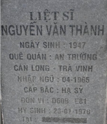 Tìm thân nhân liệt sĩ Nguyễn Văn Thành