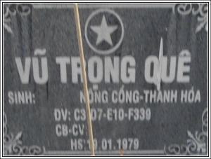Nhắn tim thân nhân liệt sỹ Vũ Trọng Quê