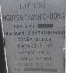 Tìm thân nhân liệt sĩ Nguyễn Thanh Chưởng