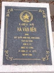 Nhắn tìm thân nhân liệt sỹ Hà Văn Bến 