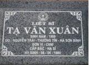 Tìm thân nhân liệt sĩ Tạ Văn Xuân