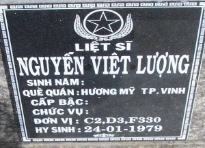 Nhắn tìm thân nhân liệt sỹ  Nguyễn Việt Lượng