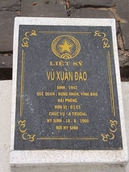 Nhắn tìm thân nhân liệt sỹ  Vũ Xuân Đào